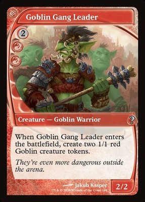 MTG Goblin Gang Leader - Foil - Future Frame, Light Play, English Mystery Booste