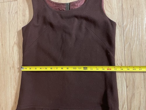 Vtg Brown Wool Mod Mini Dress - Picture 8 of 10