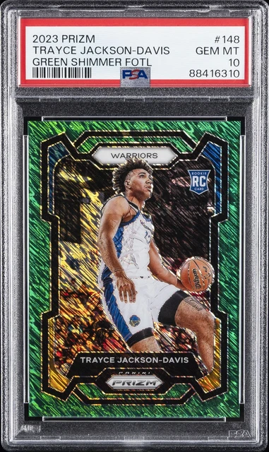 2023 PANINI PRIZM GREEN SHIMMER FOTL #148 TRAYCE JACKSON-DAVIS 2/5 PSA 10