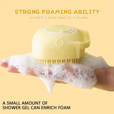 Dog Bath Brush Silicone Pet Shampoo Brush Soap Dog Scrubber Cat Massage Grooming