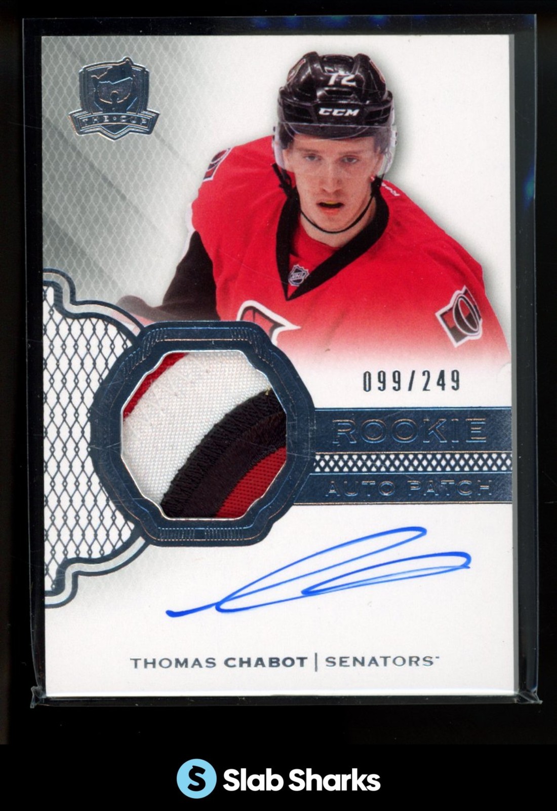 2016 UPPER DECK THE CUP #173 THOMAS CHABOT ROOKIE PATCH AUTO RC /249