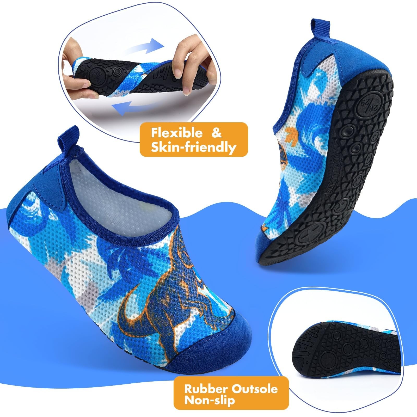 Chaussures de plage enfant garçon légères et flexibles à séchage rapide