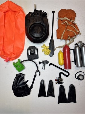 Vintage GI Joe Adventure Team Raft Scuba Diver Gear Life Vest More  Lot 1970s