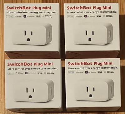 SEALED SwitchBot Smart Plug Mini 15A Energy Monitor White 4 Pack