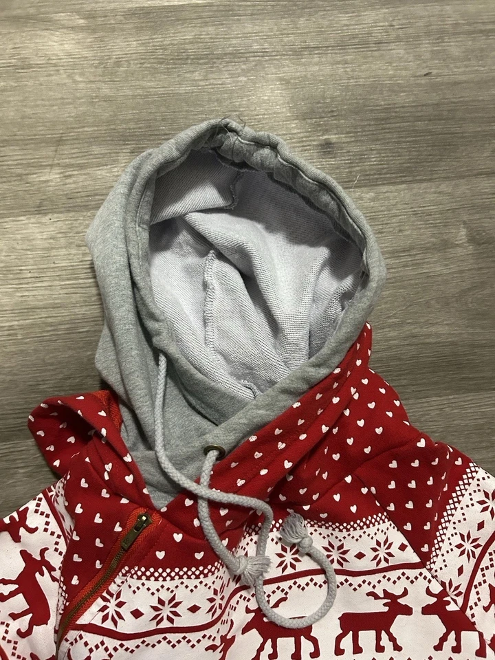 Moletom AMPERSAND AVENUE & Boutique jogos de renas com capuz duplo Natal GG - Imagem 4 de 4