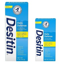 Desitin Daily Defense Diaper Rash Cream with Zinc Oxide 4 oz and 2 oz Bundle ...