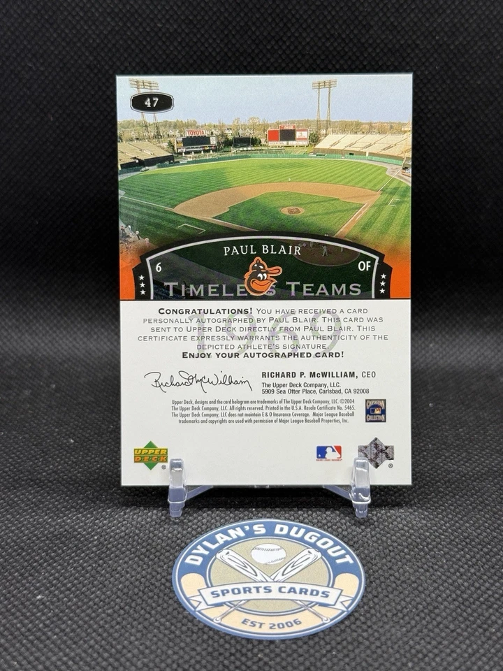 2004 Upper Deck Legends Timeless Teams - Paul Blair #47 Silver Autographs Auto - Image 2 of 2