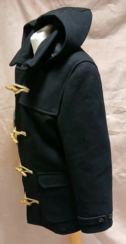 John Partridge Duffel Duffle Coat Black Wool Size Large NEW With Tags Y1 - Picture 3 of 12