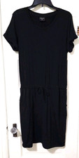 FLASH SALE! Womens 32 Degrees Cool MEDIUM SOFT Jersey Knit Dress Black Pockets