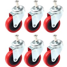 6 Pack Heavy-duty 2.5 Swivel Caster Wheel Creeper Service Cart Stool Post Mount
