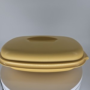 Vintage Tupperware Microwave Vegetable Steamer 3 Piece Harvest Gold #1273