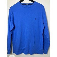 Polo Ralph Lauren Royal Blue Thermal Sleep Shirt Men's Large 100 Cotton Pajama