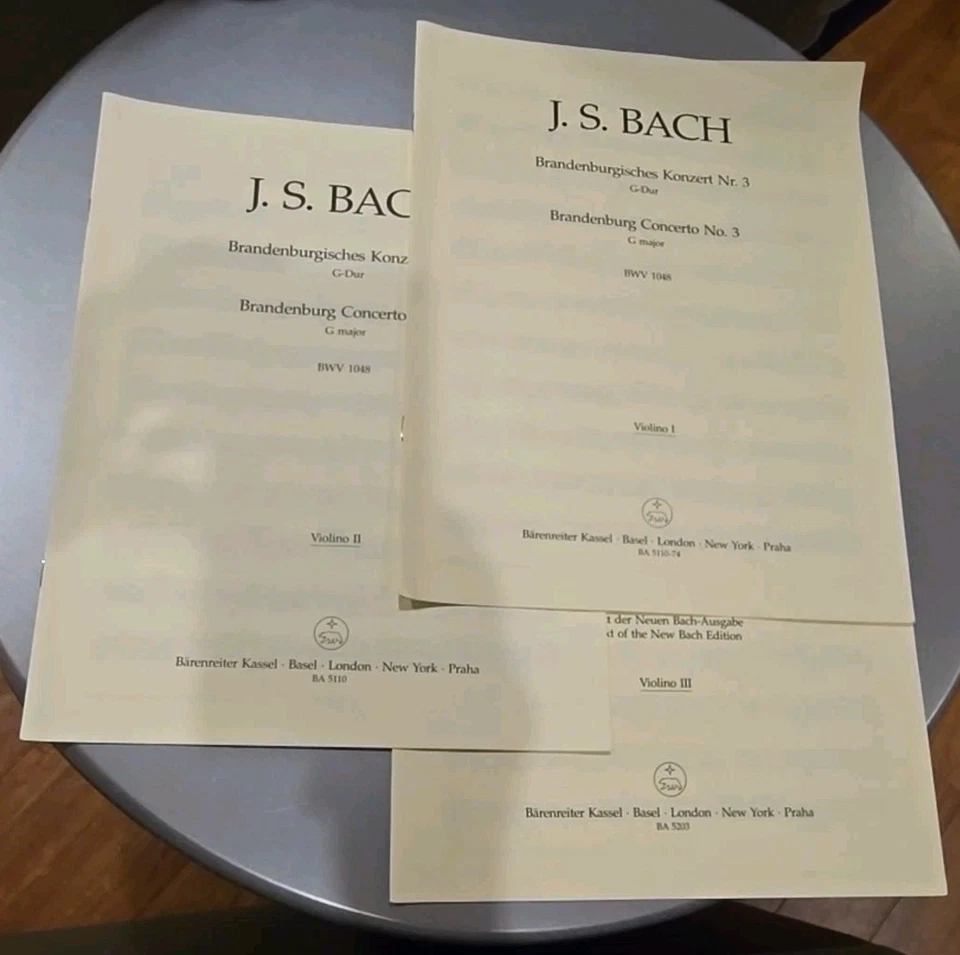 Bach Brandenburg Concert 3 G Major Set Violin Violone Viola Cello Harp Orchestra - Image 2 of 4