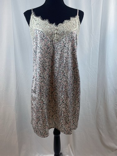 ABERCROMBIE & FITCH Ivory Floral Slip Dress Lined Size Small Dainty