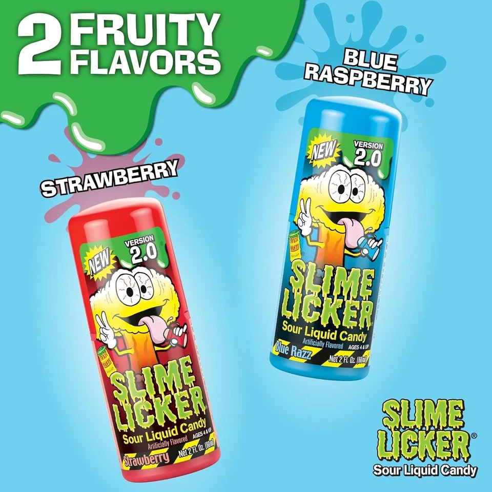 Slime Licker Versión 2.0 Sour Liquid Rolling Candy, Botellas de 2 Onzas (Pack de 12) Foto 3 de 4