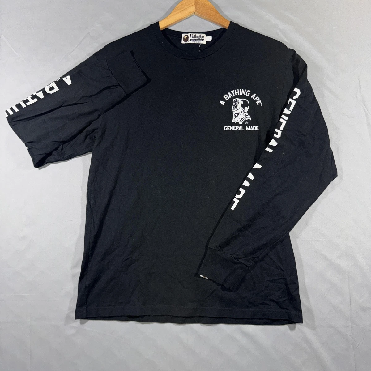 A Bathing Ape 黒ロンT M A BATHING APE(アベイシングエイプ) / 長袖Tシャツ/XL/コットン