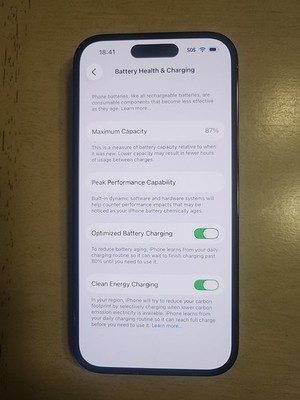 iPhone 14 Pro 256GB Factory Unlocked Space     Open Box   Health 87%