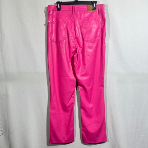 Judy Blue Hot Pink Pants Straight Leg Size 13/31 Faux Leather - Picture 2 of 7