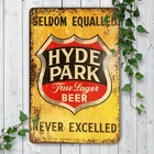 Hyde Park Lager Beer Retro Vintage Tin Metal Signs Home Décor 8x12