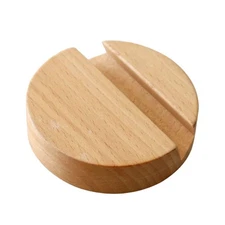 Beech Wooden Cell Phone Stand Simple Japanese Style Round Base Smartphone