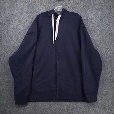 The Foundry Supply Co Hoodie Mens 3XLT Tall Blue Sweatshirt Fleece Full Zip