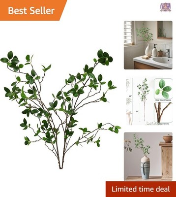 Artificial Eucalyptus Green Branches 2PCS Faux Foliage for Home Office Decor