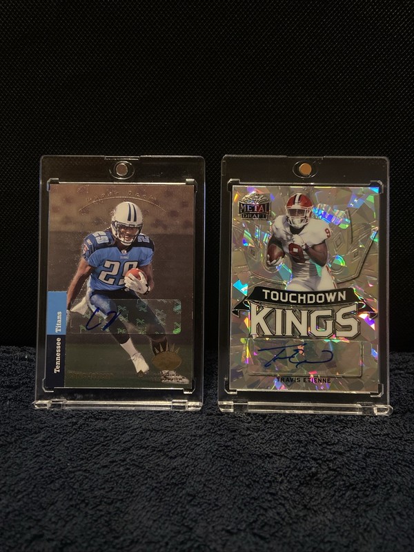 2021 Travis Etienne ROOKIE AUTO /50 & 2008 SP Rookie AUTO - Chris Johnson #160