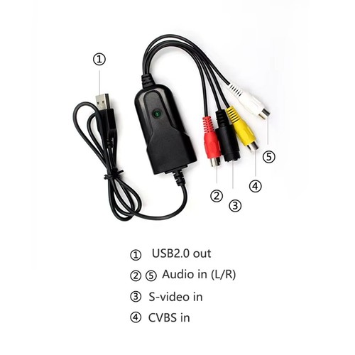 2X(USB2.0-Videoaufnahmekarte, Einzelkanal-USB-Aufnahme, AV-Signalaufnahme, 1822 - Bild 5 von 6