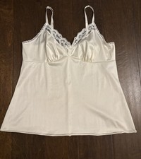 Vintage Vanity Fair Camisole Size 36 Ivory Nylon Lace Antron III Made USA