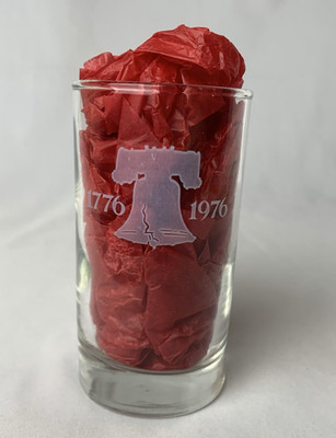 Libbey Bicentennial Glass Tumbler Liberty Bell 1976 Vintage USA Etched 4 5/8''