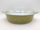 Vintage Pyrex Casserole Dish #045 Green 2 1/2 Qt Oval W/ Lid 60s 70s CLEAN