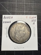 Austria Vienna Silver 1 Florin 1858 A