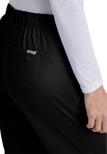 New “ Greys Anatomy By Barco 5 Pocket Tie Front Scrub Pants Black Womens Size Xs - Picture 4 of 5