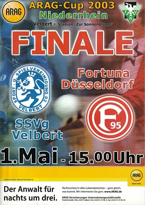 Programm | 2003 | SSVg Velbert - Fortuna Düsseldorf | Finale Landespokal