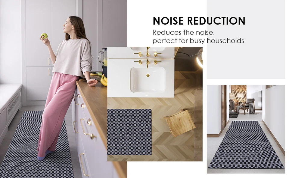 Runner Rug 2 x 6, 3 x 10 ft Hallway Non Slip Rubber Rugs for Kitchen Carpet - Image 4 of 4