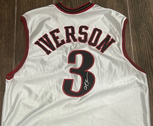 Vtg 2001-02 Reebok Allen Iverson 76ers Sixers Signed Auto Pro Cut Game Jersey - Picture 5 of 9