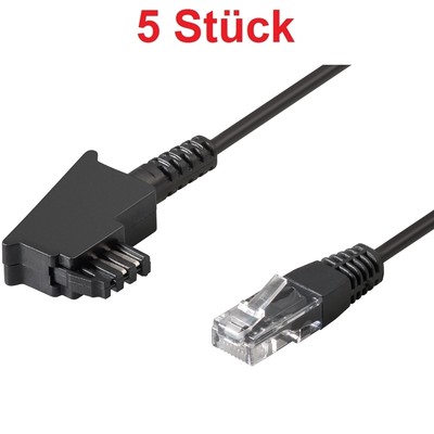 15m Telefon Internet DSL Kabel für Router 1x TAE-F Stecker auf RJ45 LAN Stecker