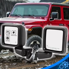 Pair Heated Power Door Mirrors For Jeep Wrangler JL 2018-23 #68281891AE