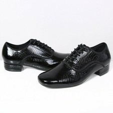 Men Ballroom Dance Shoes Leather Latin Waltz Tango Soft Outsole Low Heel New