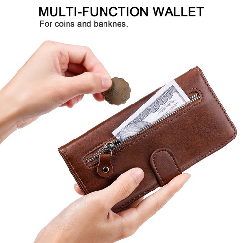 Case for LG K12 Plus K40 K41S G9 Zipper PU Leather Flip Wallet Stand Phone Cover - Picture 6 of 16