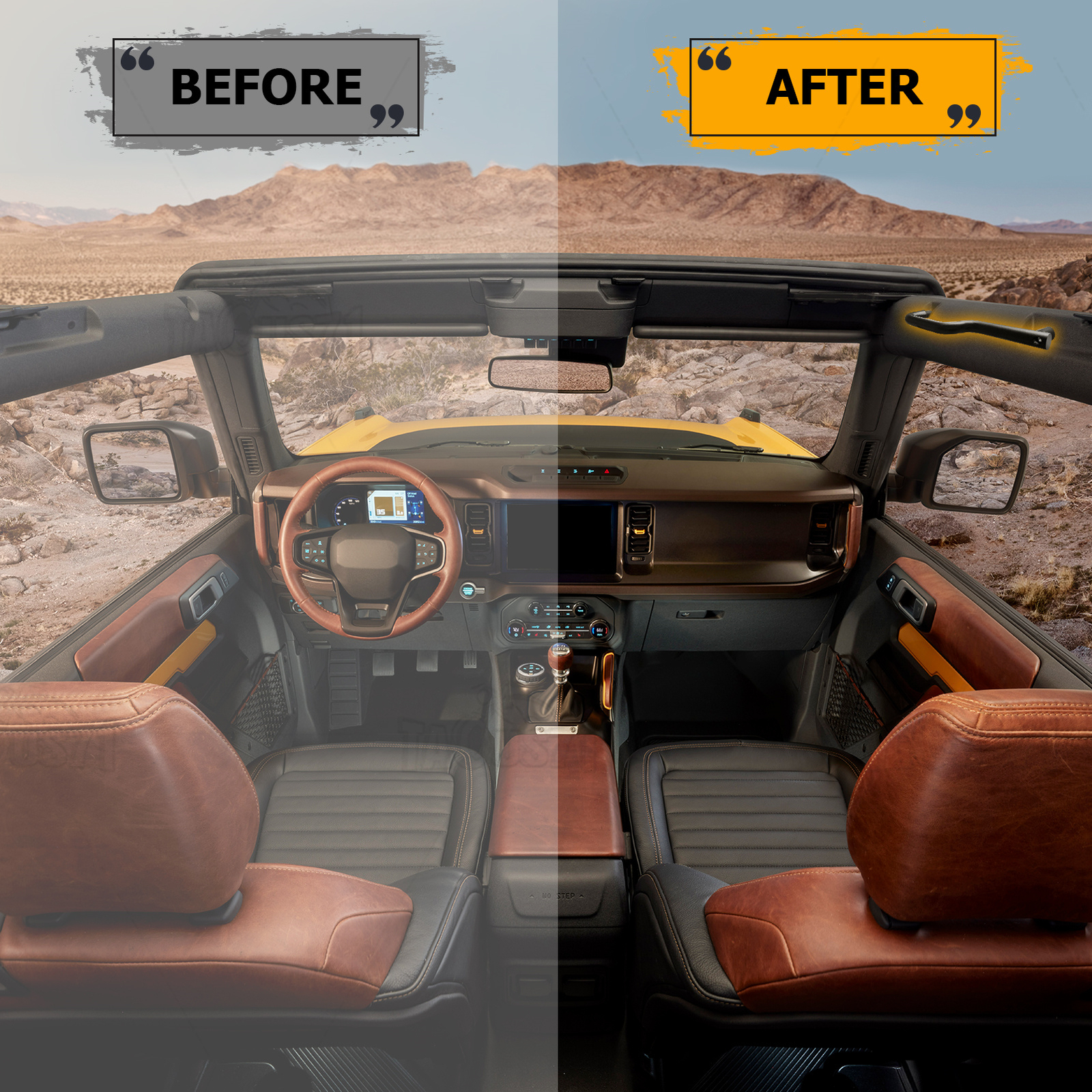 Grab Handles for Ford Bronco 4 Door, 2021 2022 2023,Aluminum Grab Bars