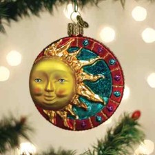 Jeweled Sun Old World Personalized Glass Christmas Ornament