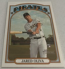 2021 Topps Heritage Baseball Jared Oliva Pittsburgh Pirates Rookie #644