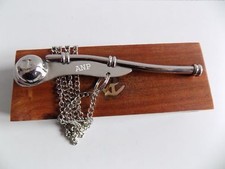 Sifflet de bateau en laiton nickelé 5" avec chaîne boîte en bois Bosun Call P...