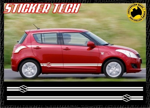 SWIFT S EZ SPORT 2004-2010 PEGATINAS A RAYAS LATERALES KIT DE CALCOMANÍAS SUZUKI JDM - Imagen 2 de 3
