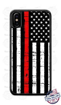 Thin Red Line Distressed American Flag Phone Case Cover For iPhone Samsung LG 