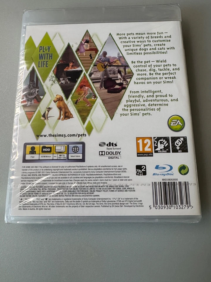 BNIB The Sims 3: Pets PS3 PAL FACTORY SEALED IMMACULATE CONDITION BLES01368 - Image 2 of 3