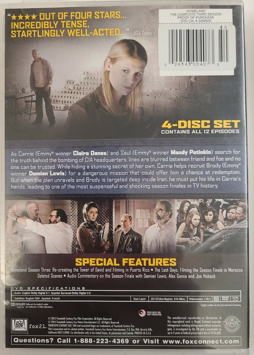 Homeland ~ The Complete Season 1, 2, 3 & 6 DVD Seta (Sold
