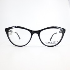 Leon Max LM 4049 ZYLOWARE 021 Eyeglasses Frames Black Cat Eye 53-18 140 mm