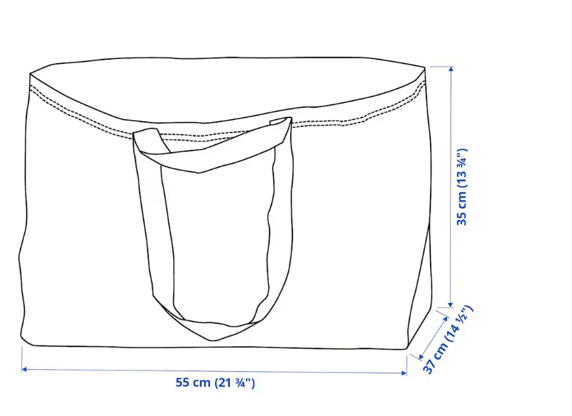 3x IKEA Large Blue Shopping Laundry Move Bag Fold Durable 71L Woven Ma25kg BULK - image 2 of 4